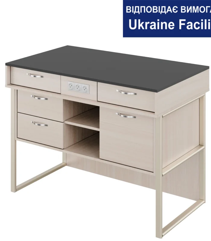 Стіл демонстраційний з РОЗЕТКАМИ Combi МДФ+HPL