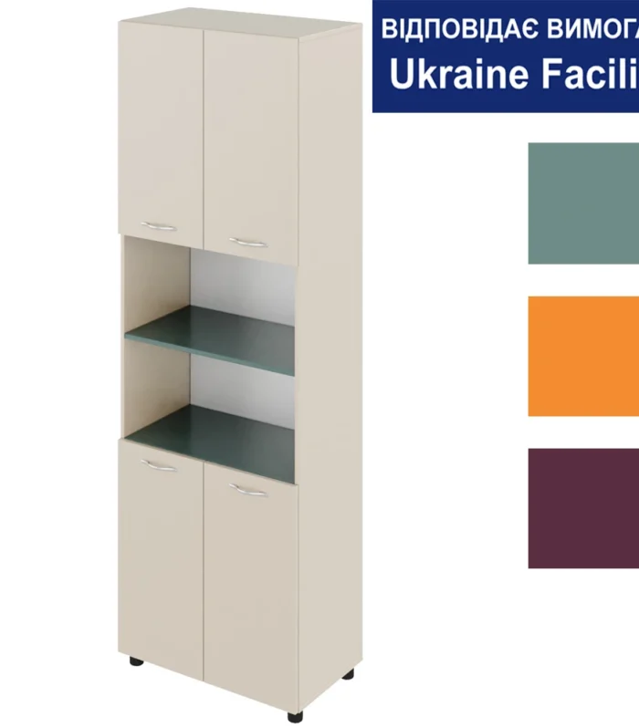 Шафа чотиридверна з двома відкритими нішами Standard