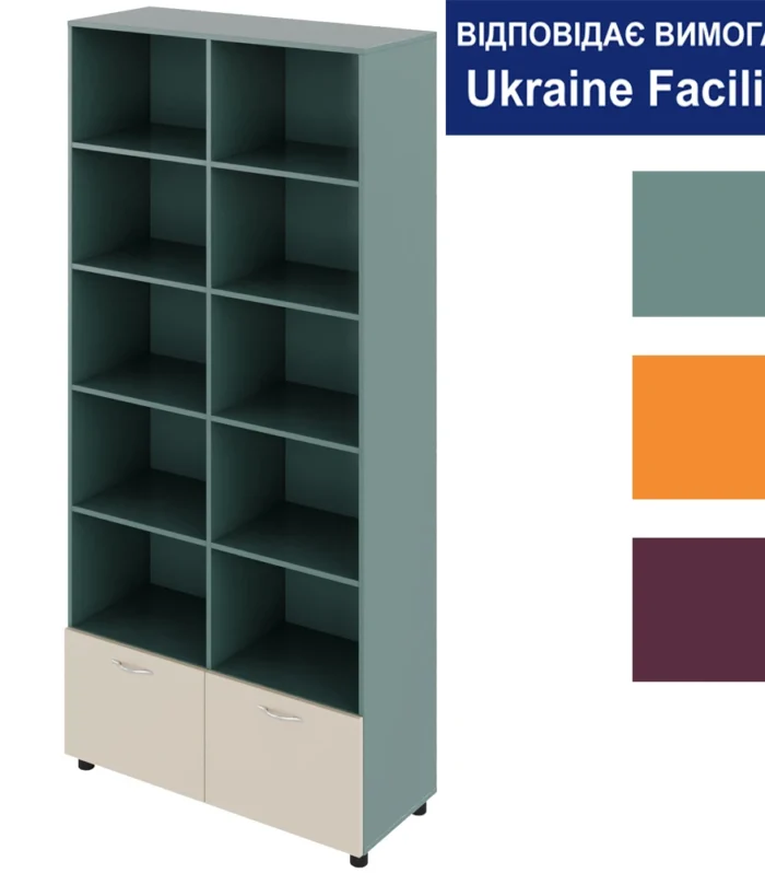 Шафа з відкритими полицями та двома шухлядами Color