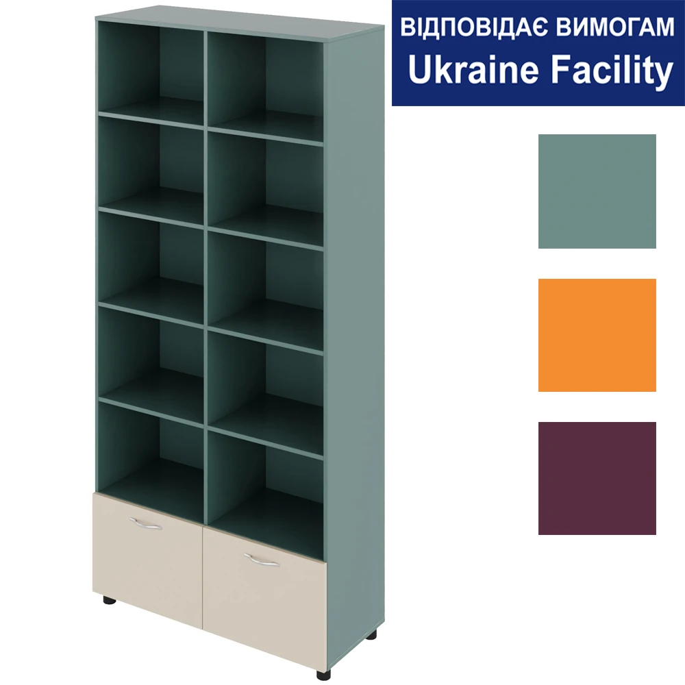 Шафа з відкритими полицями та двома шухлядами Color